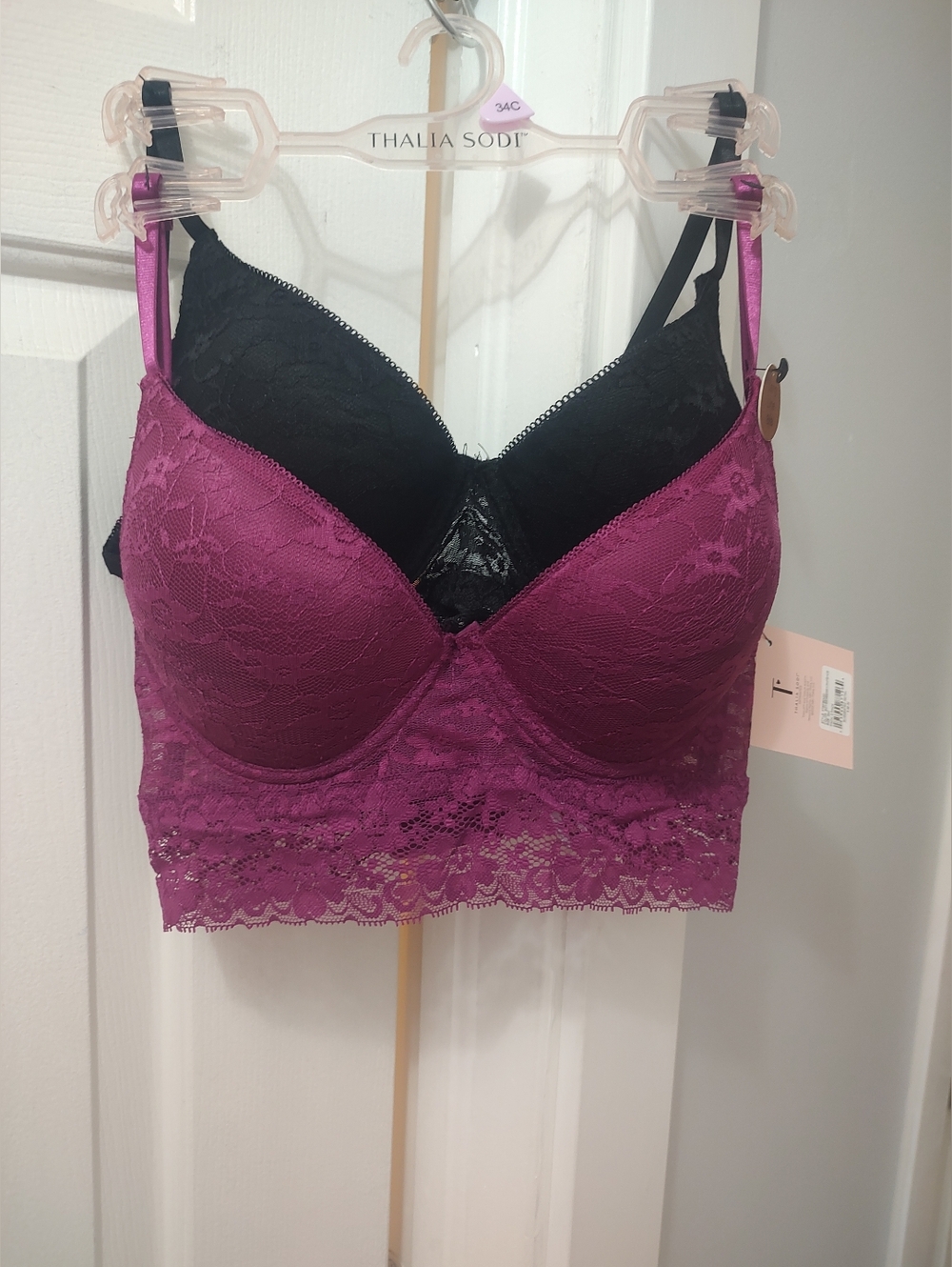 Set of (2) 34C Very Pretty New with Tags Talia Sodi reg $58 Berry/Black